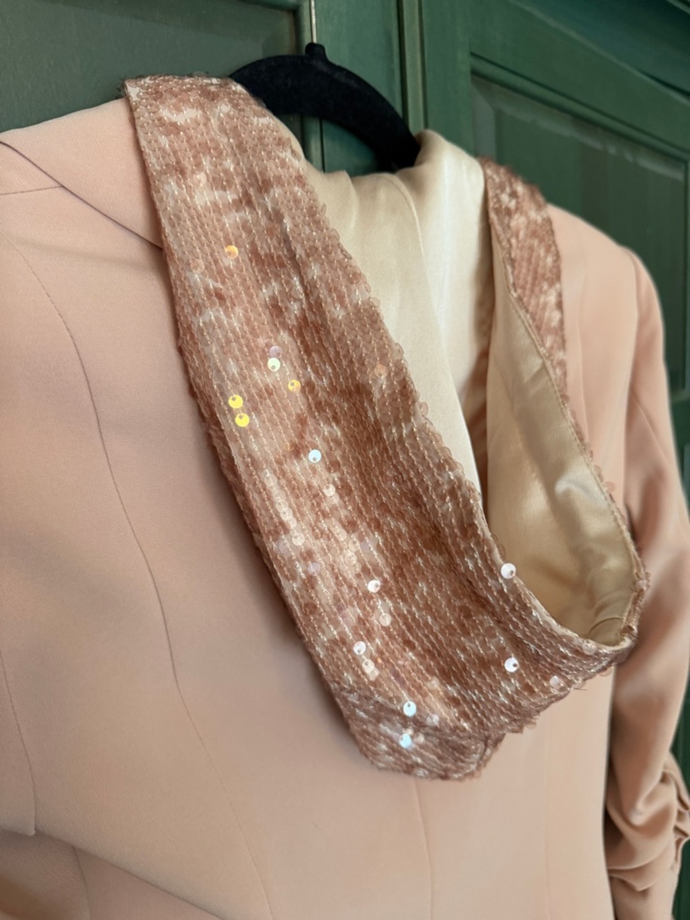 Cinque a Sept Women's Khloe Sequin Pink Hooded Blazer 2 Hoodie - Picture 7 of 8